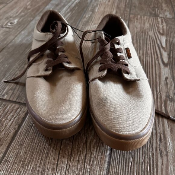 Etnies Mens Canvas Sneakers Beige Brown Lace-Up Casual Shoes Size 9.5 - Picture 6 of 8